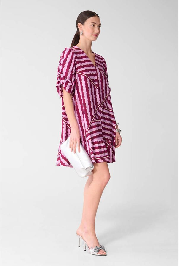 Shoeby viscose korte zomerjurk met print roze - Foto 2