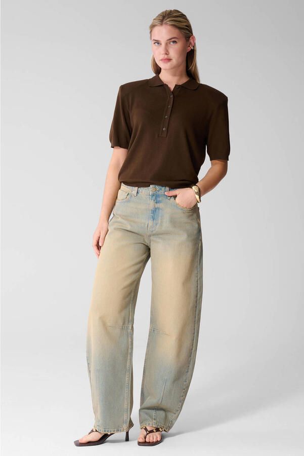 Shoeby washed barrel jeans light blue denim