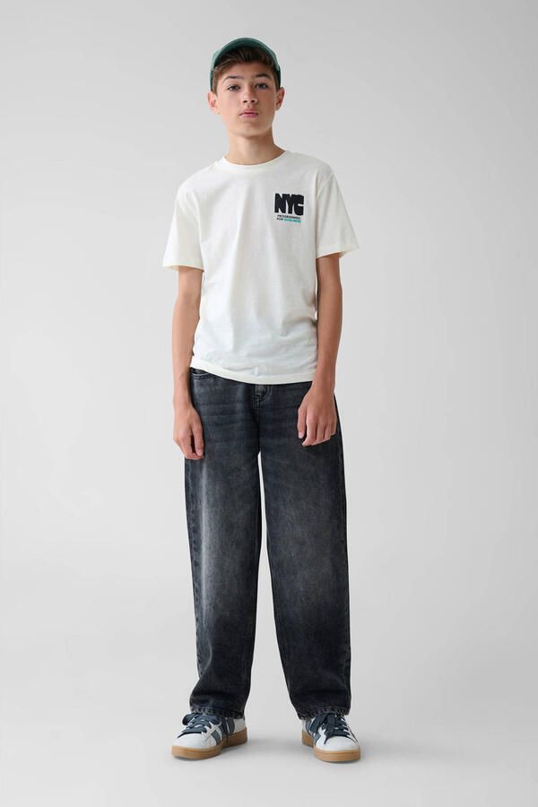 Shoeby wide leg jeans black denim Zwart Effen 134 - Foto 3