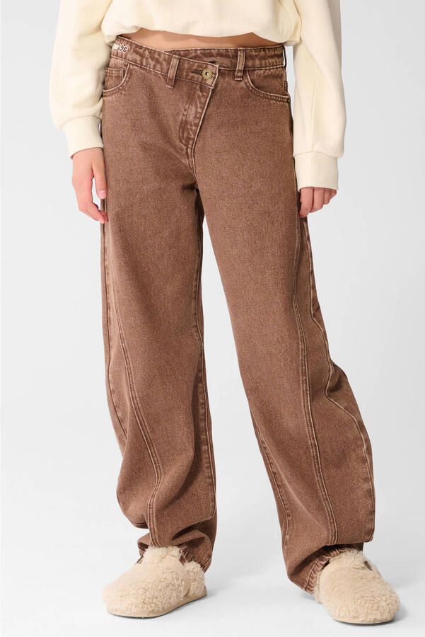 Shoeby wide leg barrel jeans bruin
