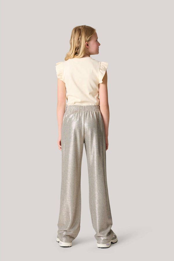 Shoeby loose fit broek met glitters goud Zilver Meisjes Polyester Effen 110 116 - Foto 2