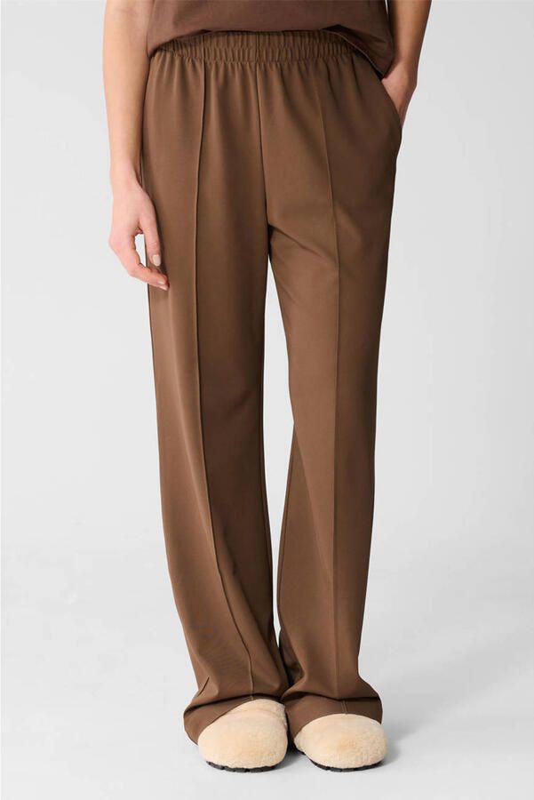 Shoeby wide leg high waist broek bruin