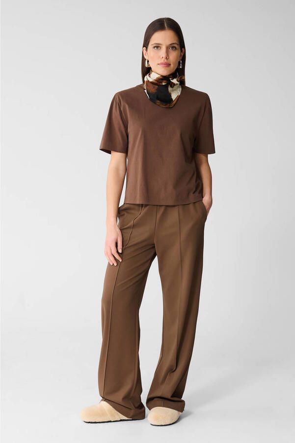 Shoeby wide leg high waist broek bruin - Foto 3