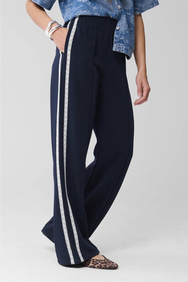 Shoeby wide leg high waist broek donkerblauw - Foto 2