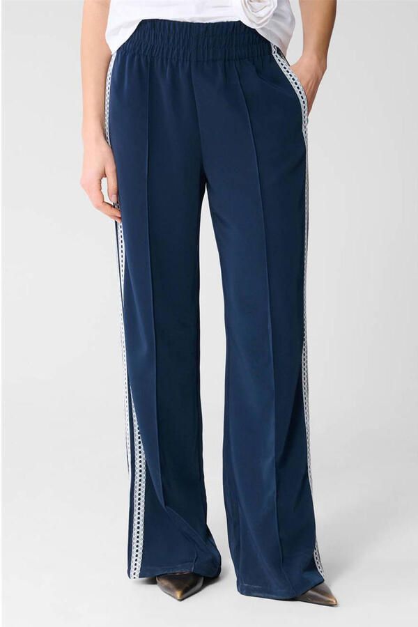 Shoeby wide leg high waist broek donkerblauw - Foto 2
