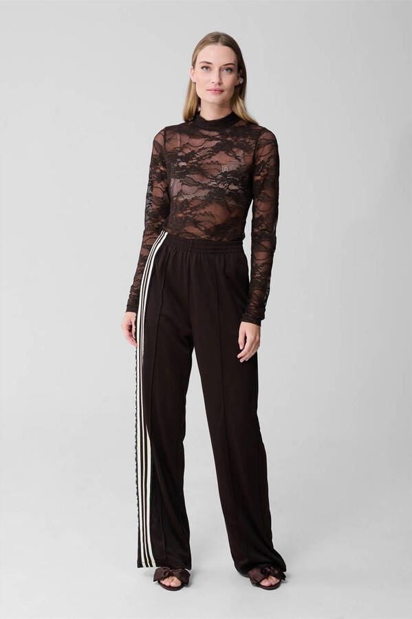 Shoeby wide leg high waist broek donkerbruin - Foto 2