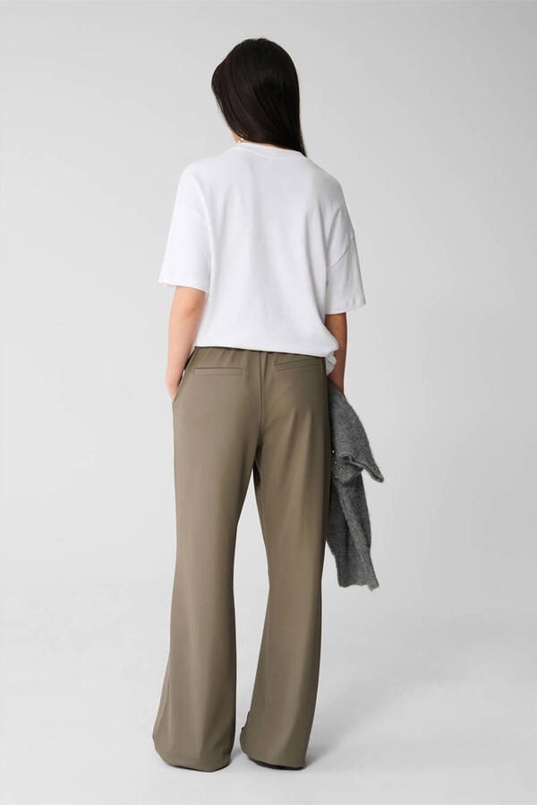 Shoeby wide leg high waist broek donkergroen - Foto 2