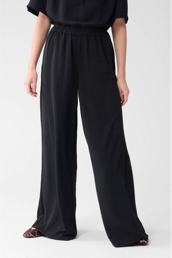 Shoeby wide leg high waist broek zwart