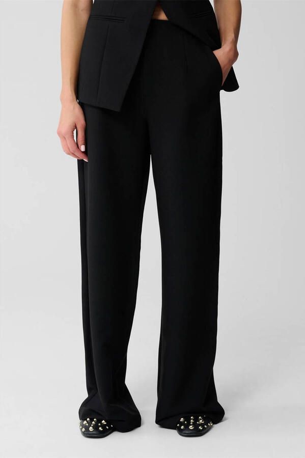 Shoeby wide leg high waist broek zwart