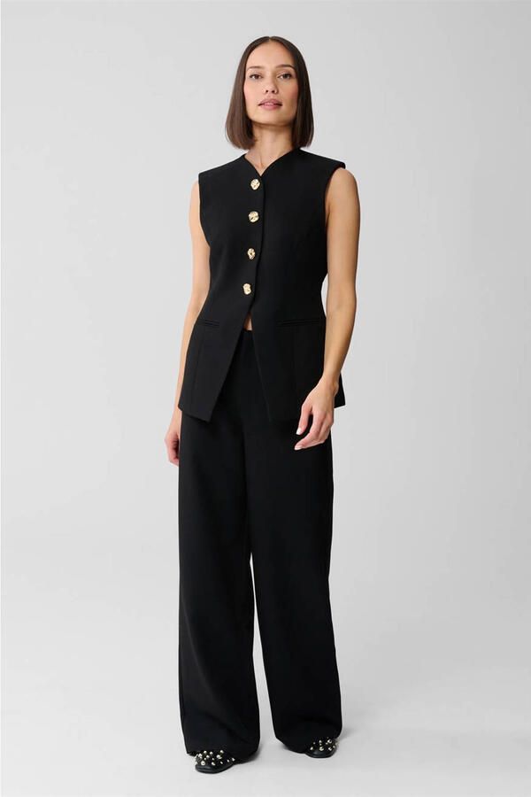 Shoeby wide leg high waist broek zwart - Foto 2