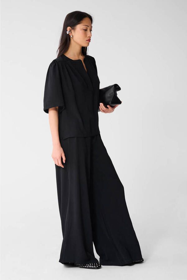 Shoeby wide leg high waist broek zwart - Foto 3