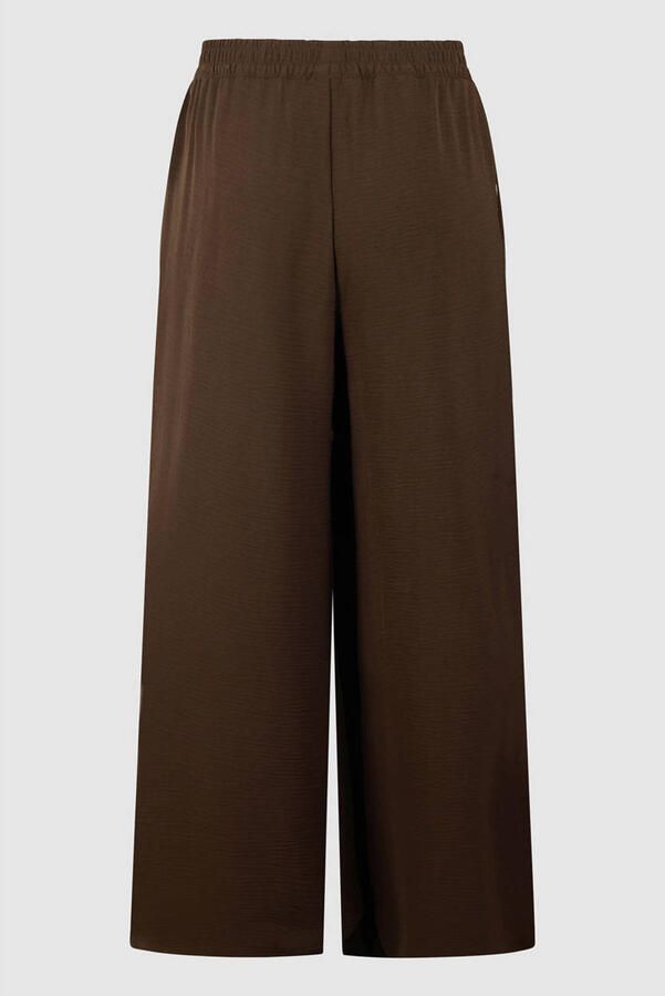 Shoeby wide leg high waist casual broek bruin - Foto 2