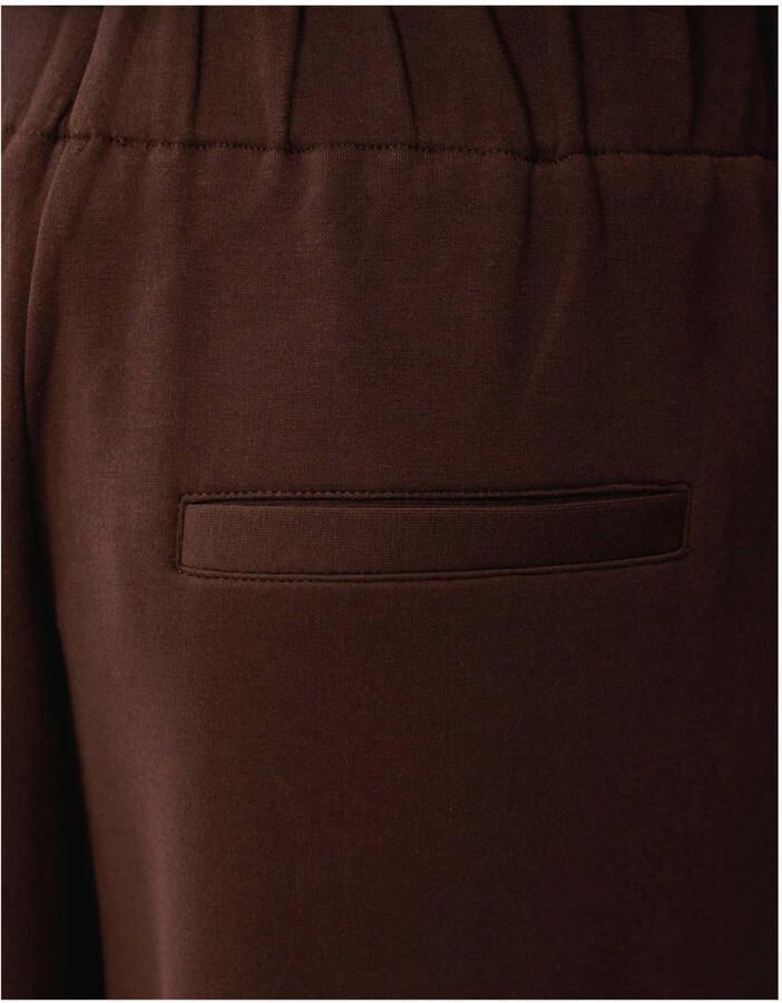 Shoeby wide leg high waist casual broek donkerbruin - Foto 2