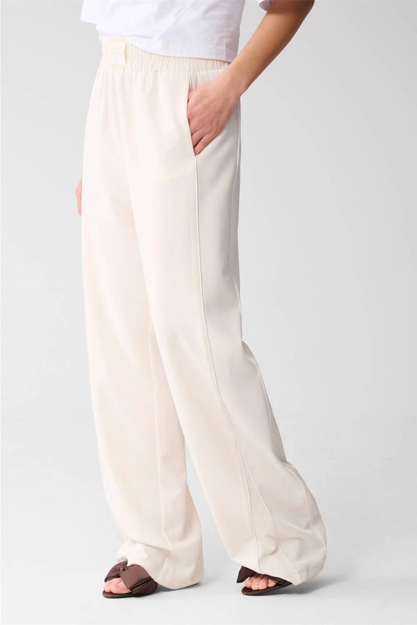 Shoeby wide leg high waist casual broek ecru - Foto 2