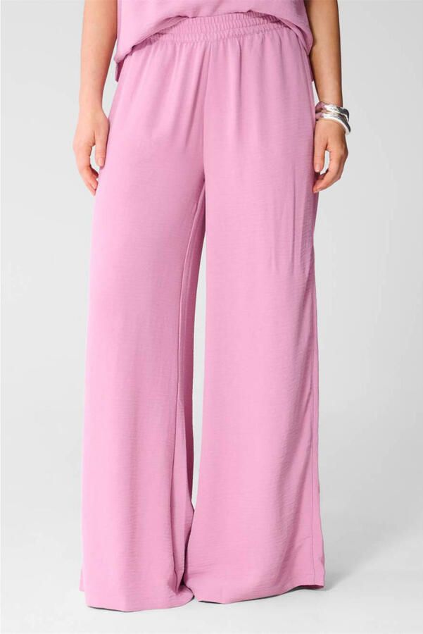 Shoeby wide leg high waist casual broek roze