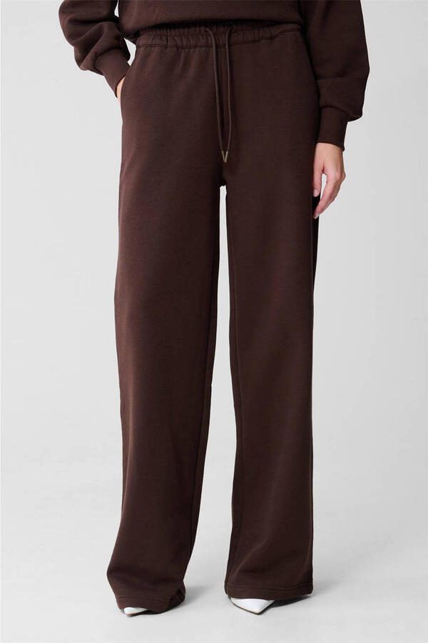 Shoeby wide leg high waist sweatpants bruin