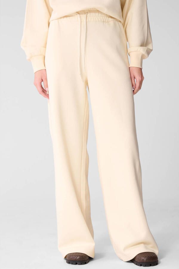 Shoeby wide leg high waist sweatpants ecru