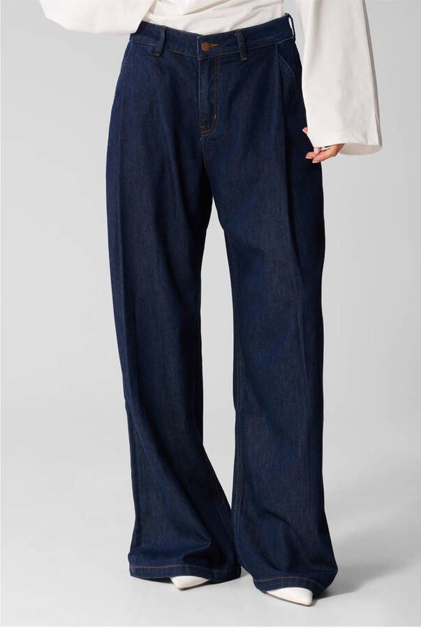 Shoeby wide leg jeans donkerblauw
