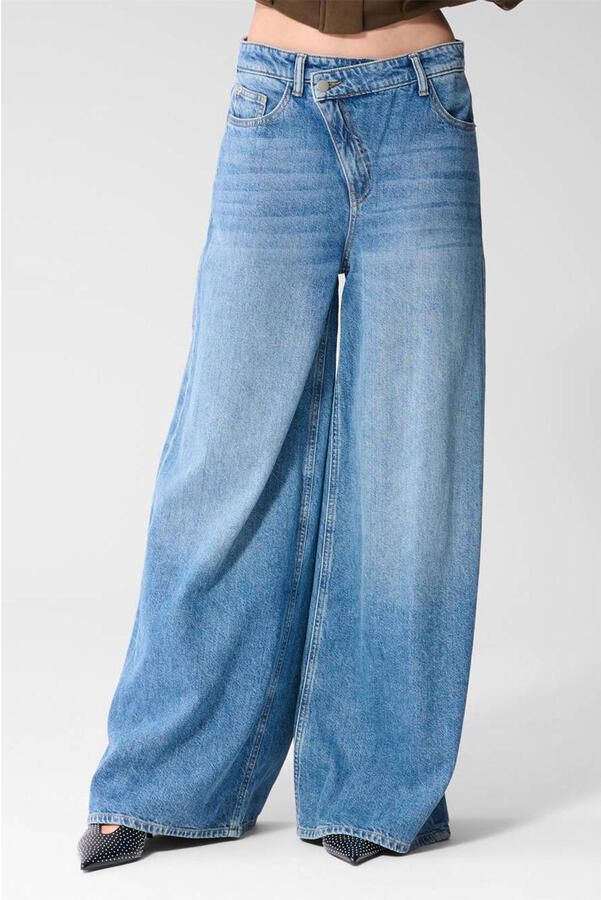 Shoeby wide leg jeans medium blauw