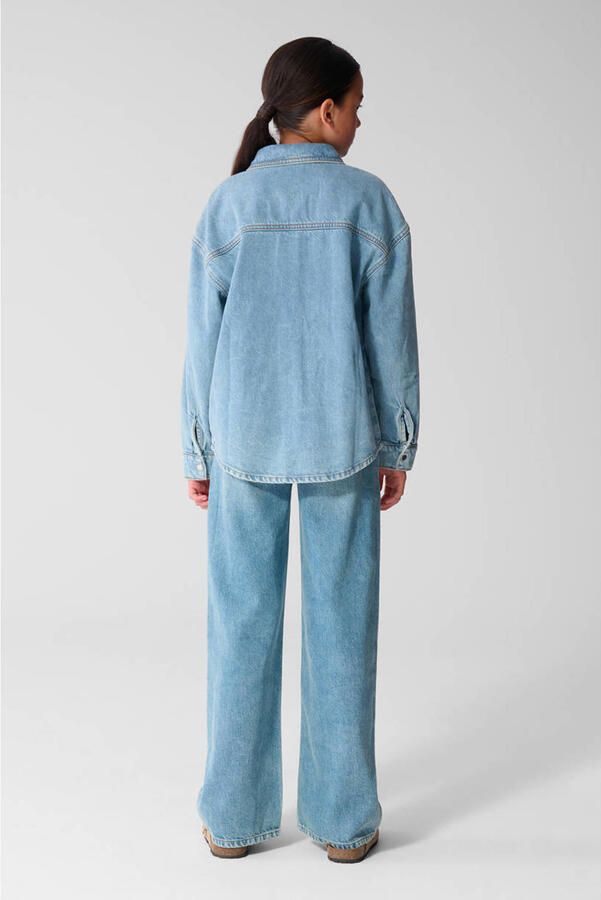 Shoeby wide leg jeans met hartjes lichtblauw - Foto 2
