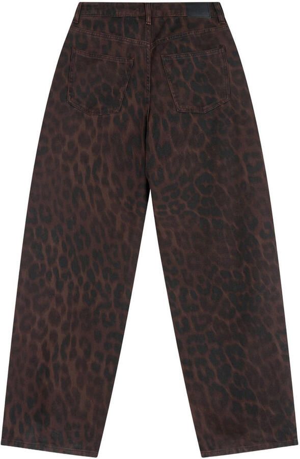 Shoeby wide leg jeans met panterprint bruin - Foto 3