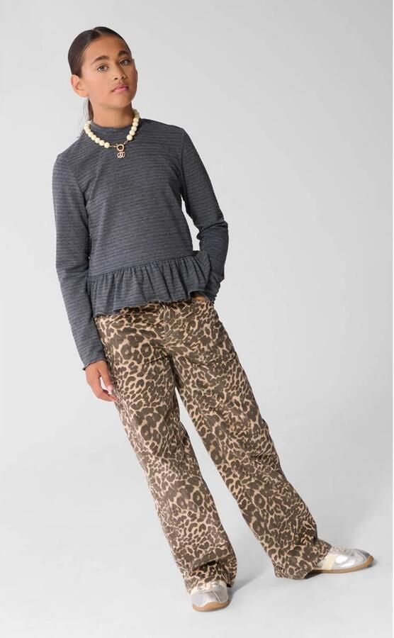 Shoeby wide leg jeans met panterprint bruin - Foto 2