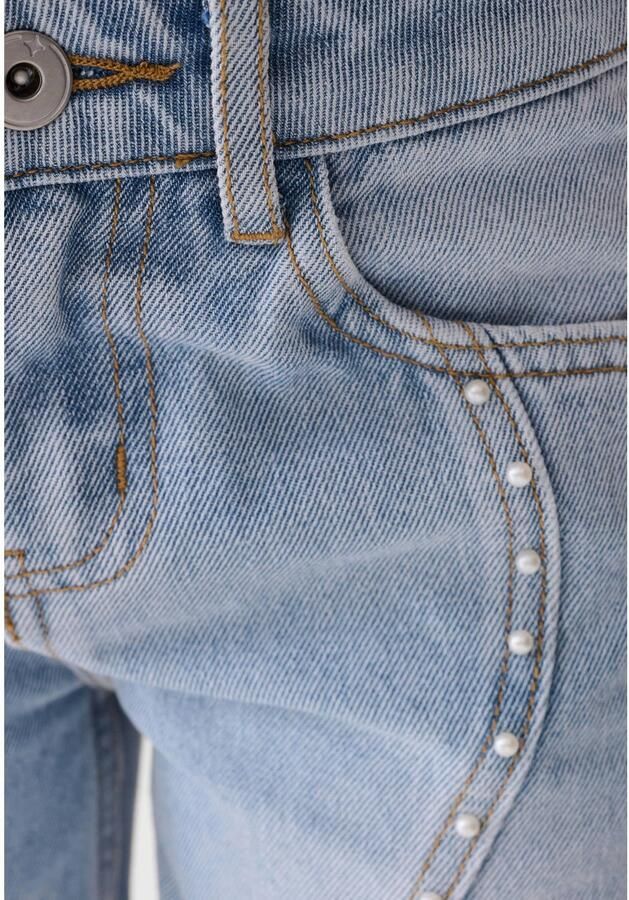 Shoeby wide leg jeans met parels lichtblauw - Foto 2