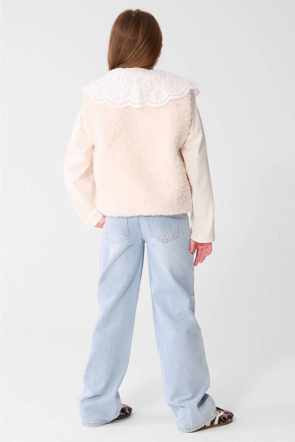 Shoeby wide leg jeans met parels lichtblauw - Foto 3