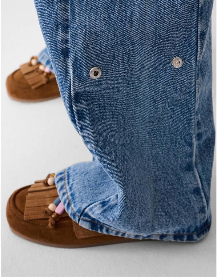 Shoeby wide leg jeans met plooien lichtblauw - Foto 2