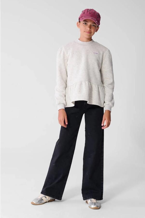 Shoeby wide leg jeans met strass-steentjes zwart denim - Foto 2