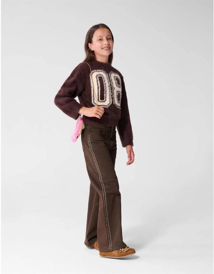 Shoeby wide leg jeans met studs bruin - Foto 2