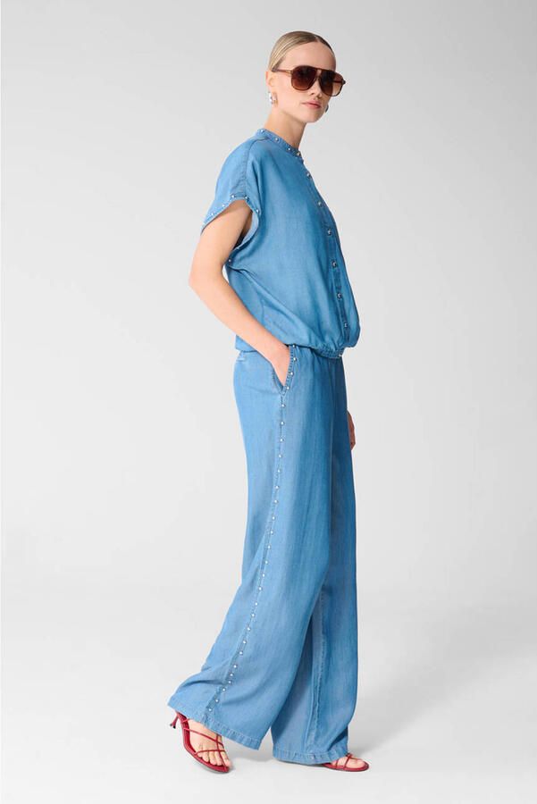 Shoeby wide leg regular waist broek medium blue denim - Foto 2