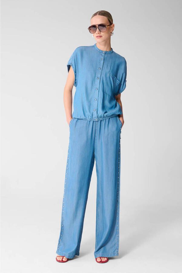 Shoeby wide leg regular waist broek medium blue denim - Foto 3