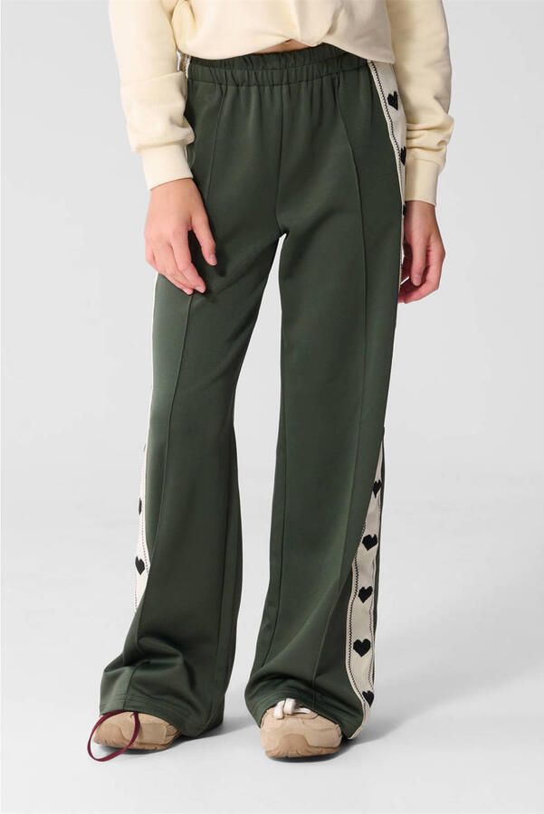 Shoeby wide leg sweatpant donkergroen
