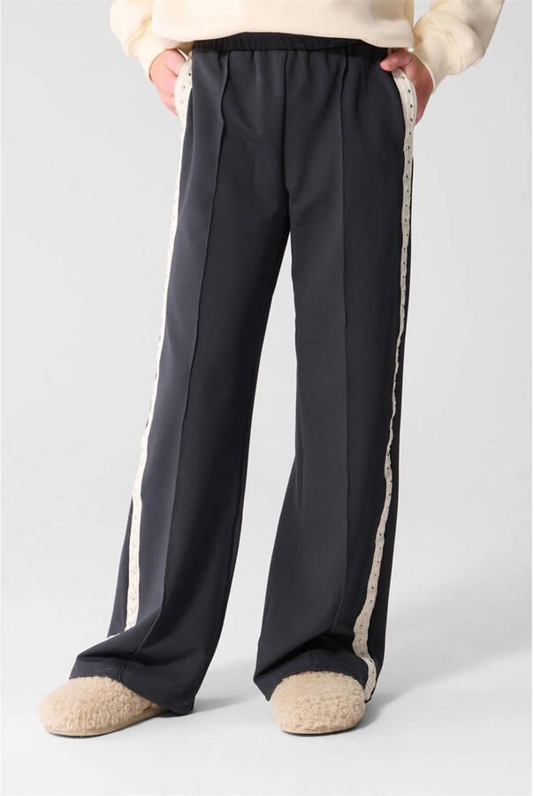 Shoeby wide leg sweatpant met studs antraciet