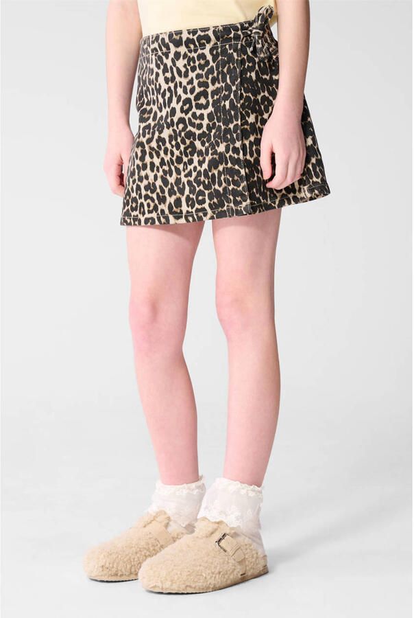 Shoeby wikkelrok met panterprint bruin
