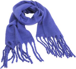 Shoeby sjaal met franjes donkerblauw