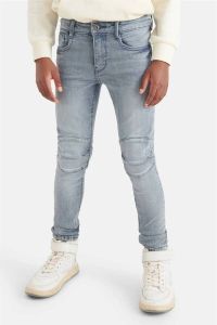 Shoeby skinny jeans Biker met slijtage grey denim