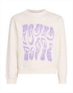 Shoeby sweater met tekst ecru lila