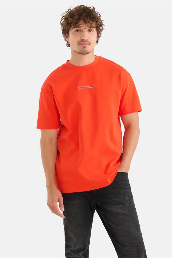 Shoeby loose fit T-shirt met printopdruk brightred