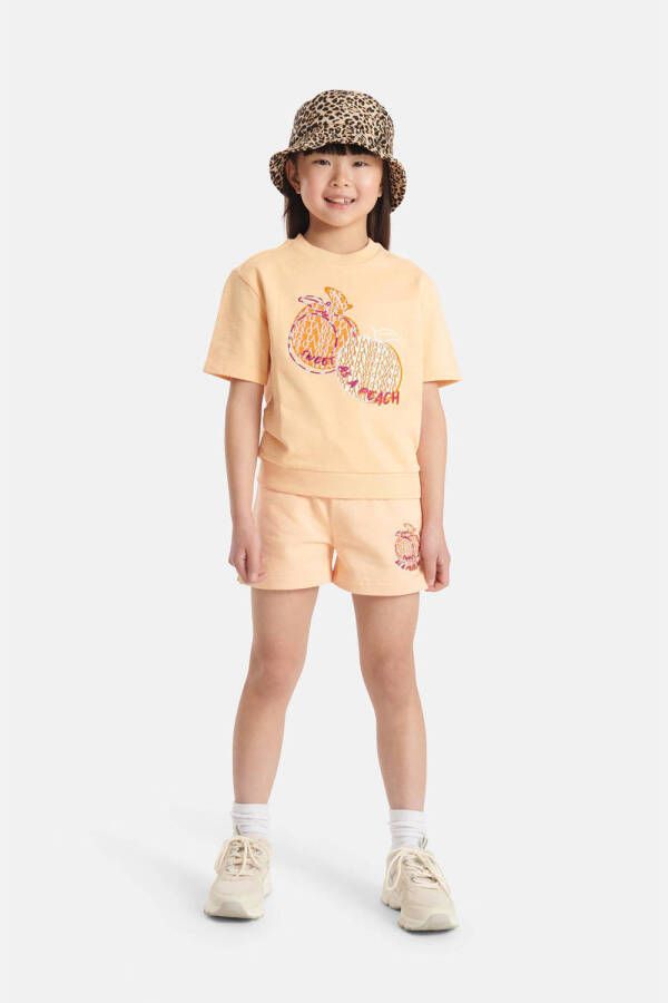 Shoeby T-shirt met printopdruk oranje Meisjes Katoen Ronde hals Printopdruk 110 116