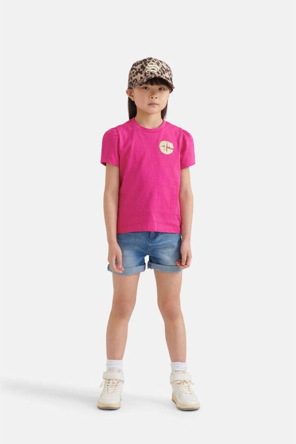 Shoeby T-shirt met printopdruk roze Meisjes Katoen Ronde hals Printopdruk 134 140