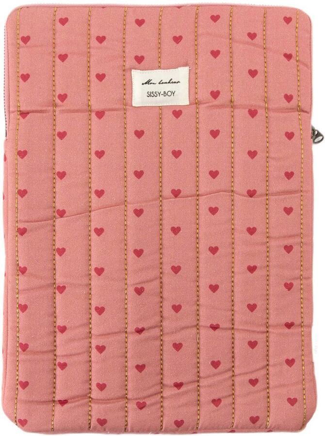 Sissy- 13 inch laptop sleeve met hartjes roze