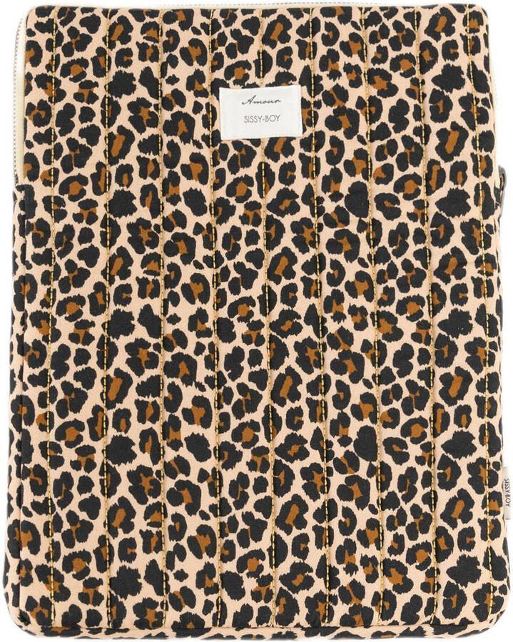 Sissy-Boy 13 inch laptop sleeve met panterprint bruin