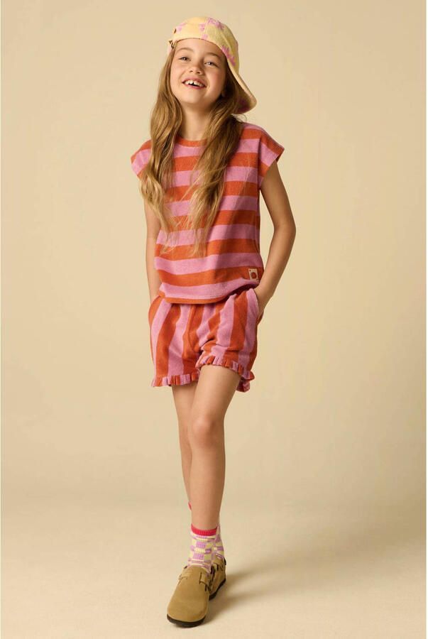 Sissy-Boy badstof high waist gestreepte casual short lila