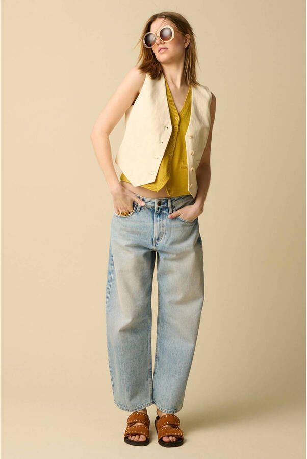 Sissy-Boy barrel fit jeans met riemlussen lichtblauw denim - Foto 2