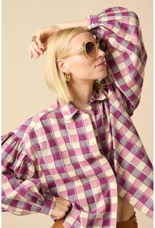 Sissy-Boy geruite blouse donkerlila - Foto 3