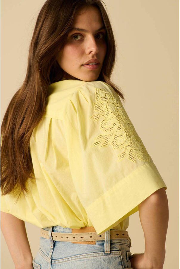 Sissy-Boy blouse met borduursels lichtgeel - Foto 2