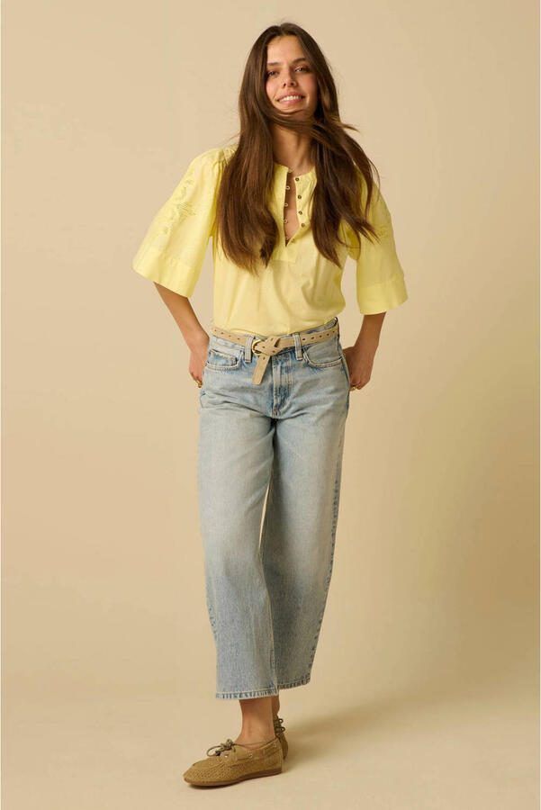 Sissy-Boy blouse met borduursels lichtgeel - Foto 3