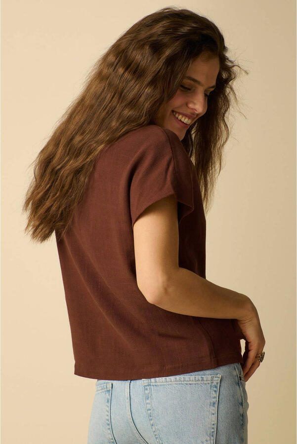 Sissy-Boy blouse met linnen bruin - Foto 2